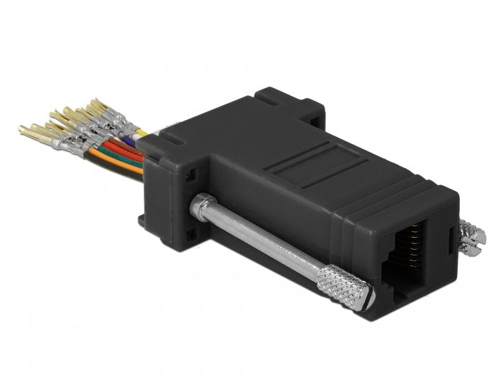 Delock D-Sub 9 Pin Buchse Zu Rj45 Buchse Montagesatz Schwarz