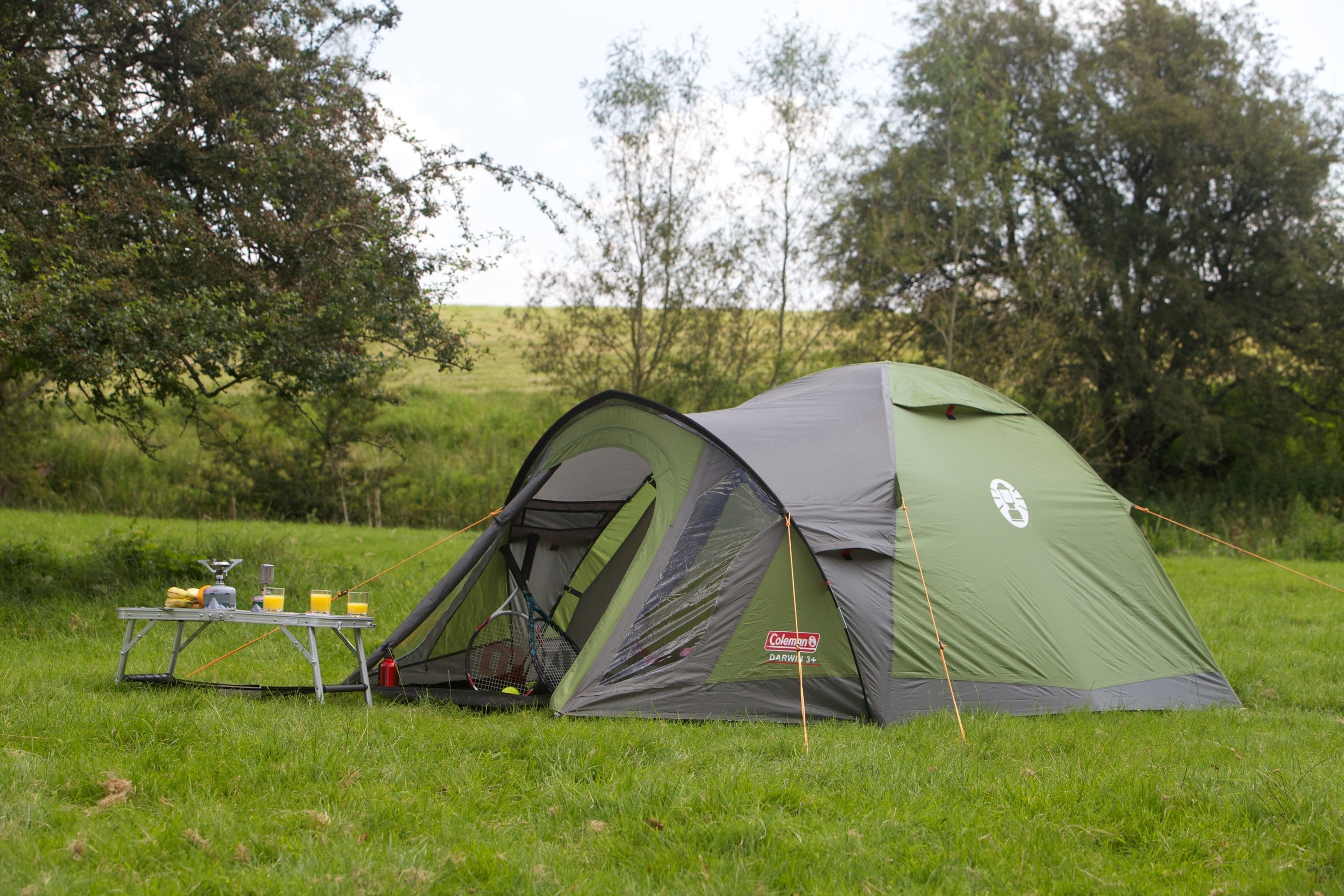Tienda Domo Coleman Darwin 4 Plus Para 3 Personas (Gris/Verde Claro, Con Tunel, Modelo 2023) Coleman 2176905