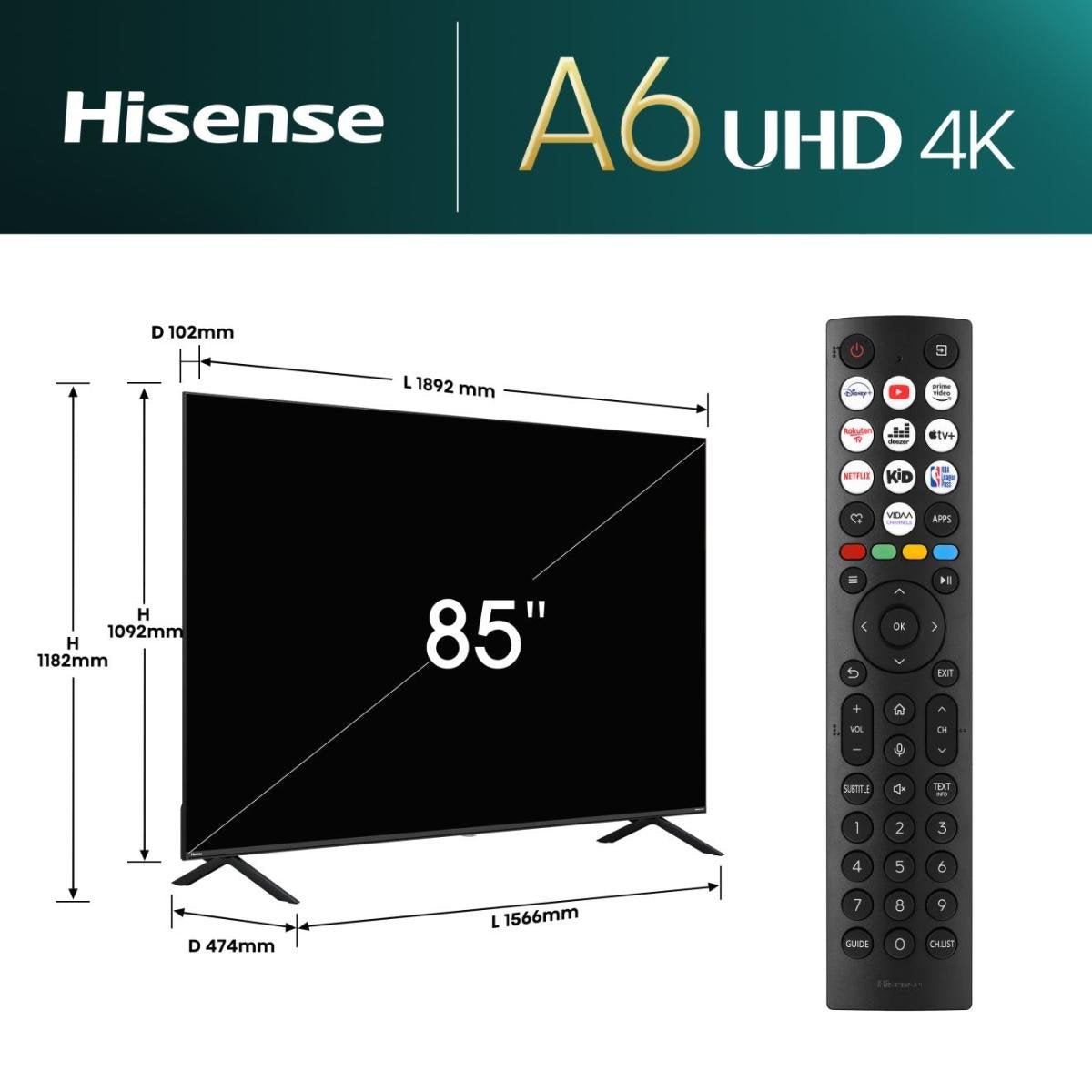 EAN 6942351406923 - Hisense 85E6NT 2,16 m (85") 4K Ultra HD Smart TV Wifi Negro 400 cd / m² imagen 2