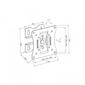 Art Ramt Acv-25 Soporte Art Cv-25 Para Tv Led / Lcd 10-27 15kg Ajuste Vertical / Horizontal Oem