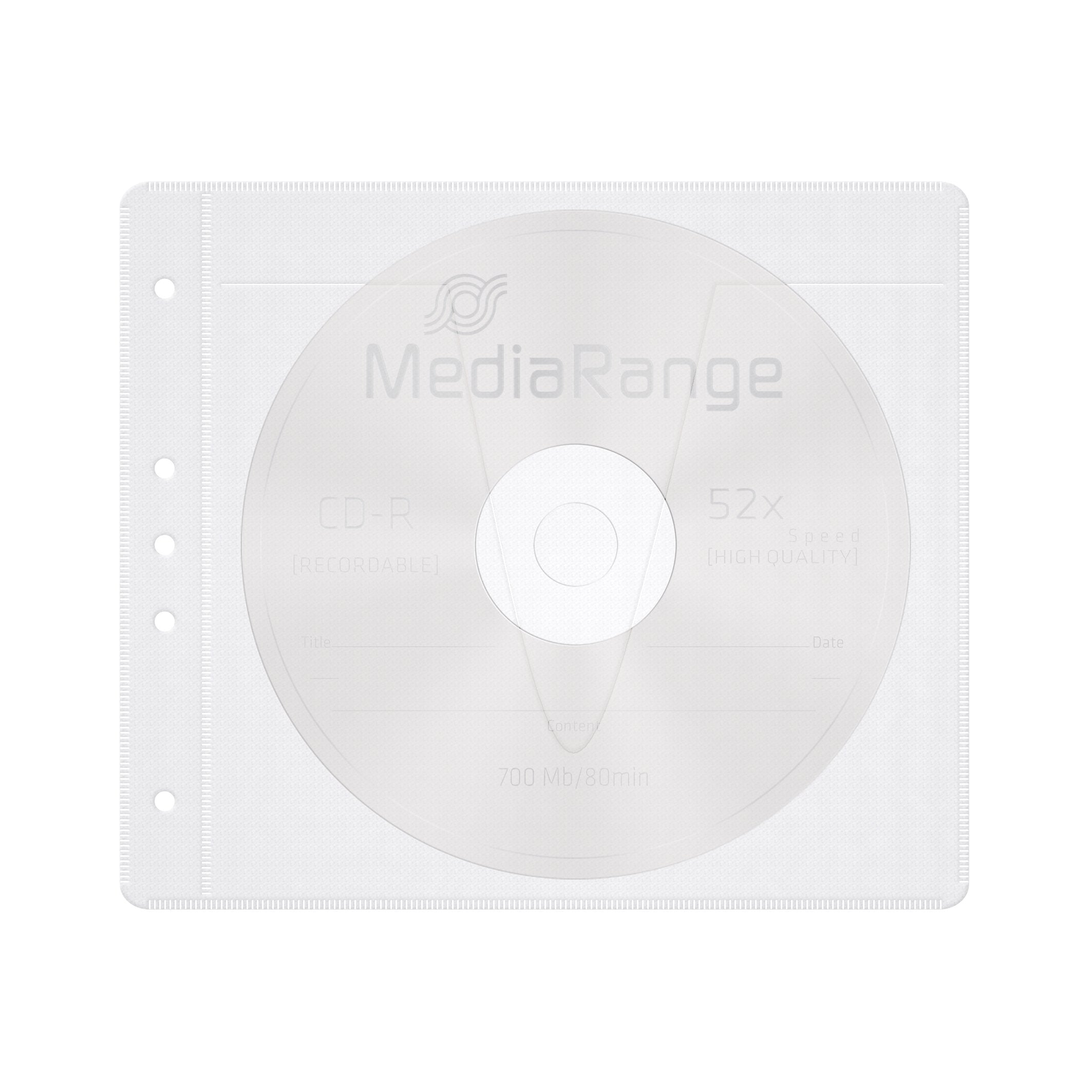 Bolsas De Fieltro Mediarange Para 2 Discos Blancas, 50 Unidades