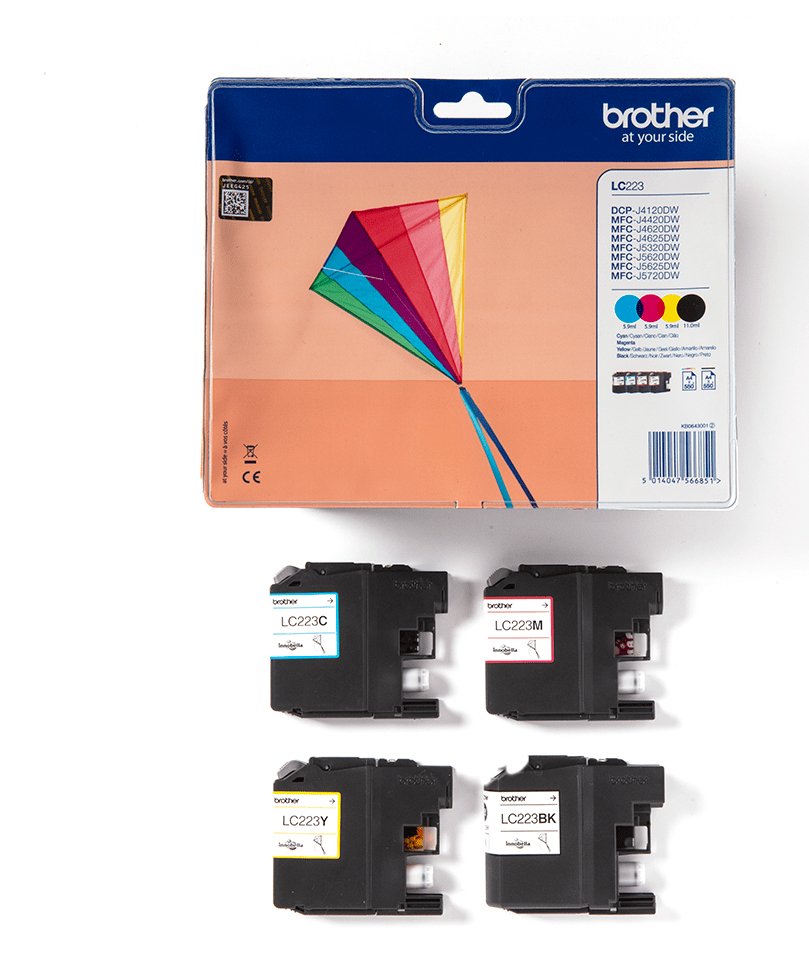 Pack Cartuchos Tinta Brother Lc223valbp Negro Cian Magenta Amarillo 550 Paginas