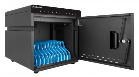 Manhattan Gabinete De Carga Para Teléfonos Y Tabletas Con 10 Puertos Usb-C Pd De 180 W En Total Con Hasta 18 W Por Puerto