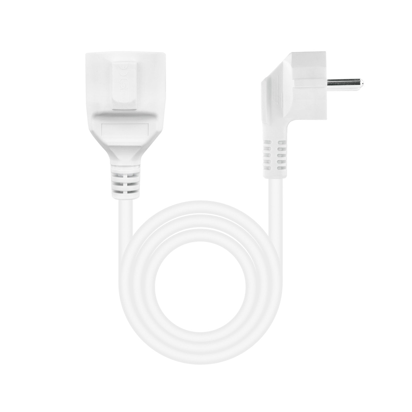 Nanocable Cable De Alimentacion Alargador Cee7 Acodado Macho A Cee7 Hembra 5m