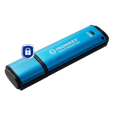 EAN 0740617330267 - Kingston Technology IronKey Vault Privacy 50 unidad flash USB USB Tipo C 3.2 Gen 1 (3.1 Gen 1) Negro, Azu imagen 2