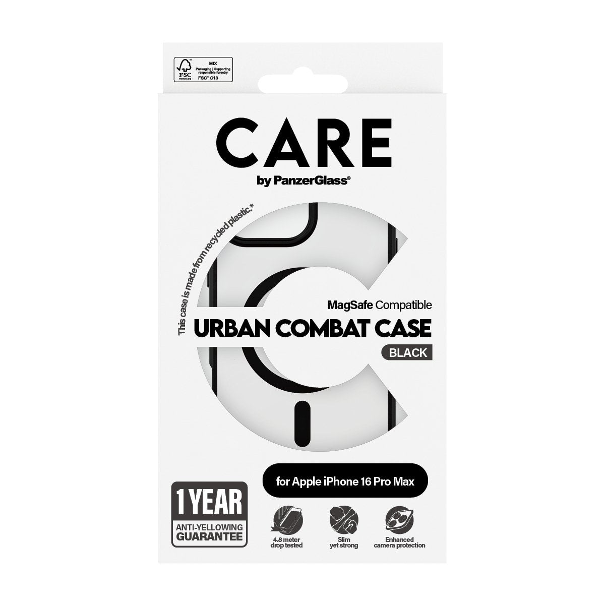 EAN 5715685004261 - PanzerGlass CARE™ by ® Urban Combat Case Transparent w. Black Frame & MagSafe iPhone 16 Pro Max funda par imagen 3