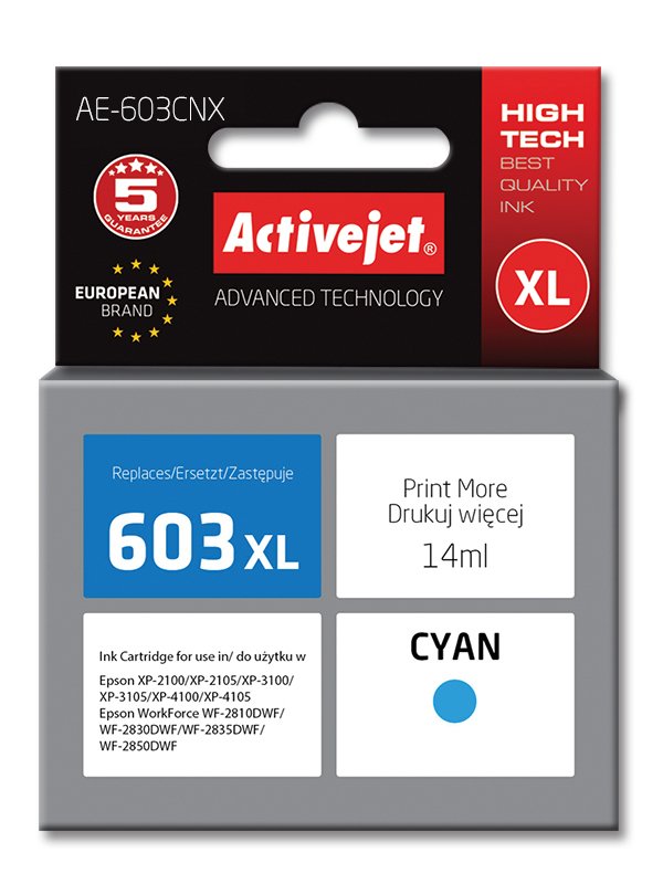 EAN 5901443112587 - Activejet tusz do Epson 603XL AE-603CNX cartucho de tinta 1 pieza(s) Compatible Alto rendimiento (XL) Cia imagen 1