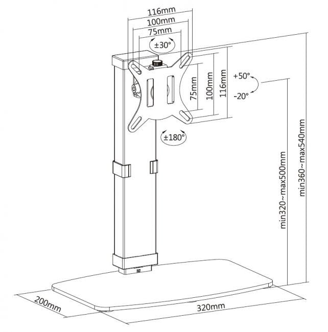 Equip Soporte De Mesa Con Base Para Monitor 17"-32"