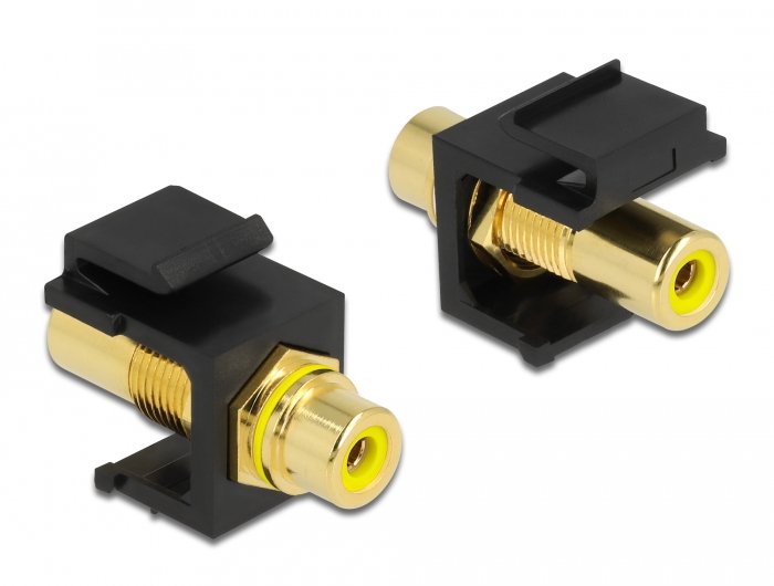 Keystone Modul Cinch Buchse > Cinch Buchse Chapado En Oro Gelb   Schwarz