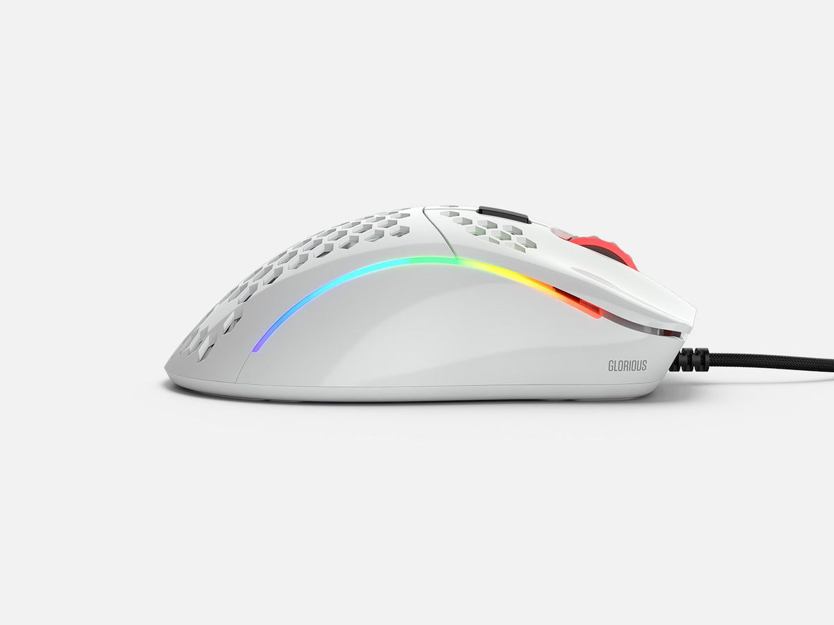 Souris Filaire Gamer Glorious Pc Gaming Race Model D Rgb (Blanc Brillant)