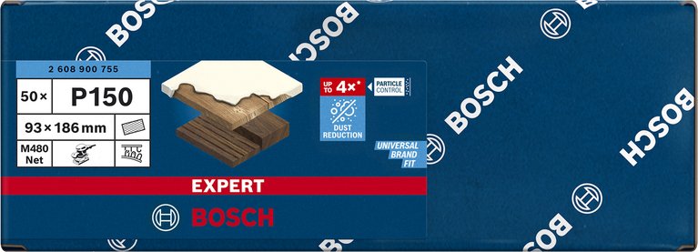 Bosch Professional Hoja De Lija Expert M480 Estructura De Malla 93 X 186 Mm, K150 50 Piezas, Para Lijadoras Orbitales 2608900755