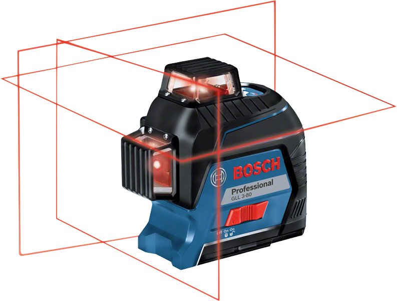 Bosch Professional Láser De Líneas Gll 3-80 Professional, Láser De Líneas Cruzadas Azul/Negro, Estuche, Líneas Láser Rojas 0601063s00