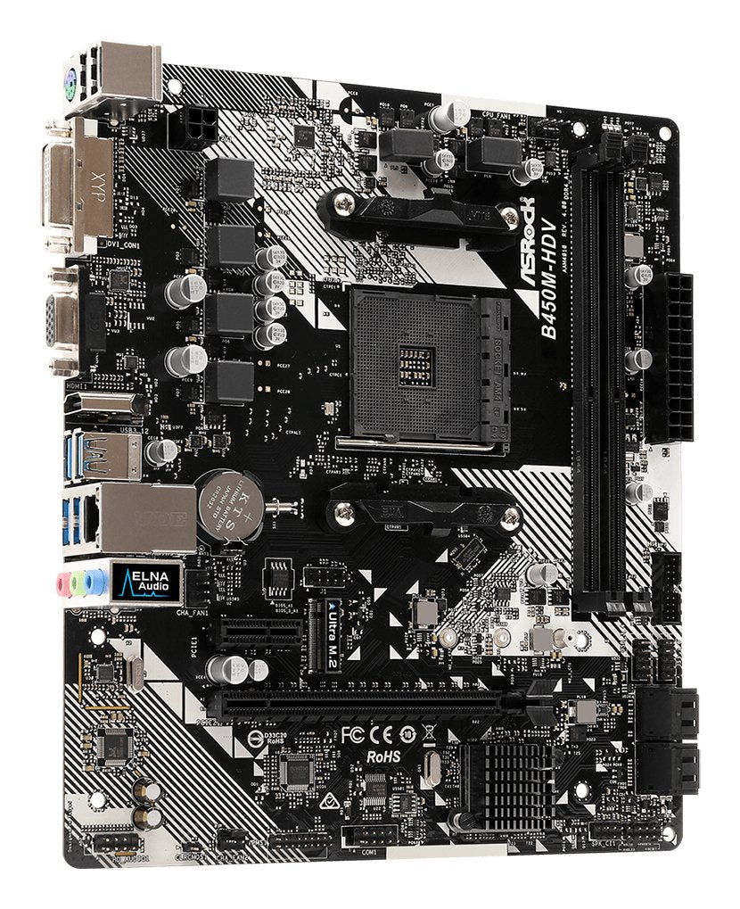 Placa Base Asrock Am4  B450m-Hdv R4.0 M-Atx D-Sub/Hdmi/Dvi Ddr4 Retail