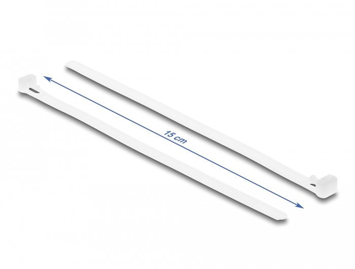 Delock Cablebinder Wiederverwendbar L 150 X B 7,2 Mm 100 Stück Weiss