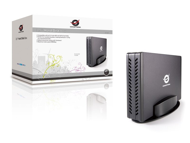 Conceptronic Caja Externa 3.5" , Sata, Aluminio, Usb2.0,  Max Transf 480mbps