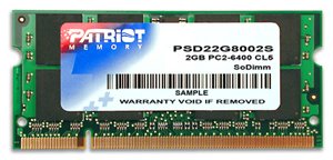EAN 0879699006033 - Patriot Memory DDR2 2GB CL5 PC2-6400 (800MHz) SODIMM módulo de memoria 200-pin SO-DIMM imagen 1