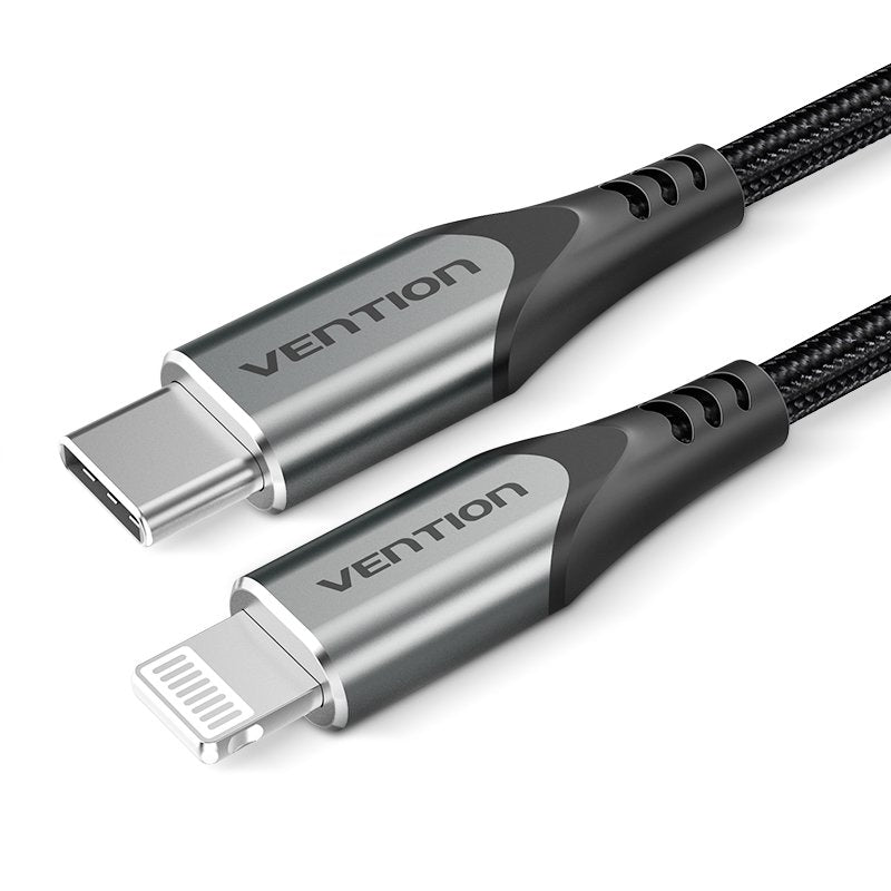 Cable Usb 2.0 Tipo-C Lightning Vention Tachf Usb Tipo-C Macho Lightning Macho 1m Gris