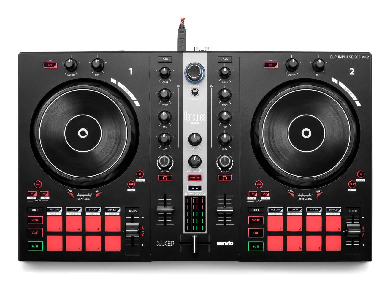 EAN 3362934746445 - Hercules INPULSE 300 MK2 Controladora con opción de realizar scratch utilizando discos de vinilo Negro, R imagen 1