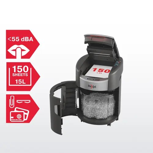 Trituradora Rexel Shredmax Autofeed+ 150x, P4, 150 Hojas, Cubo De 15 L