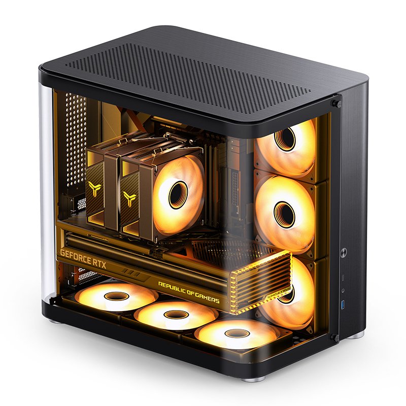 Jonsbo Tk-2 2.0 Midi-Tower, Tempered Glass - Negro