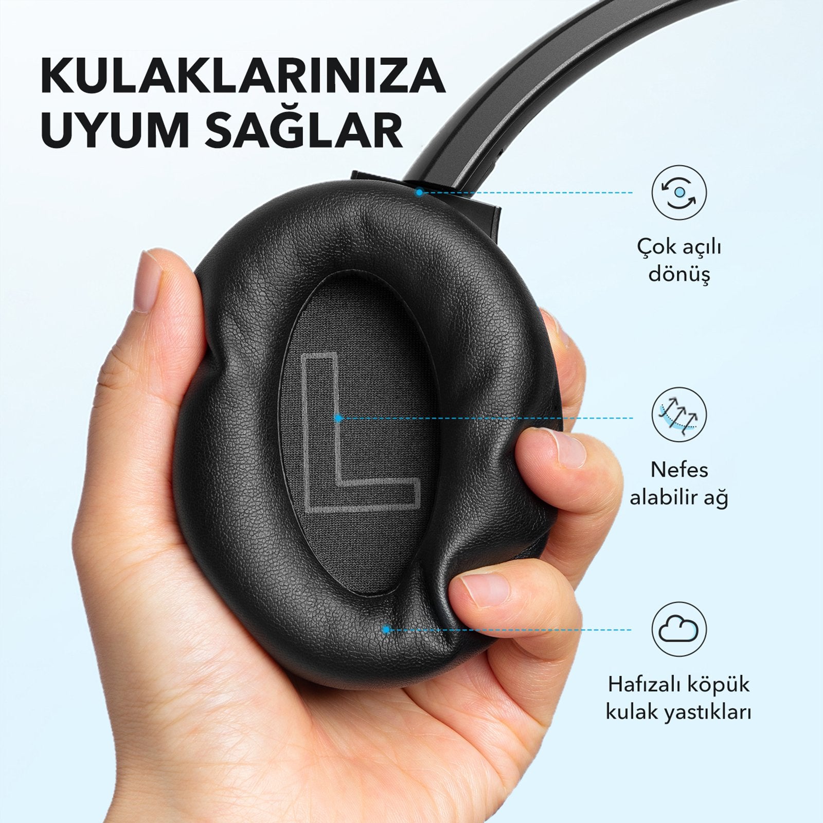 EAN 194644186913 - Soundcore Q20i Beyaz Auriculares Alámbrico Diadema Llamadas/Música USB Tipo C Bluetooth Blanco imagen 5