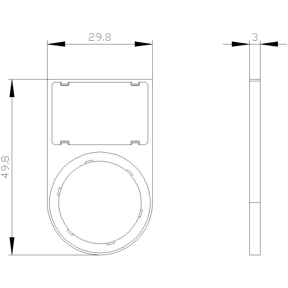 Siemens 3su19000as100aa0 Schildtrger Flach Abgerdet Sw F.Schild 17,5x27
