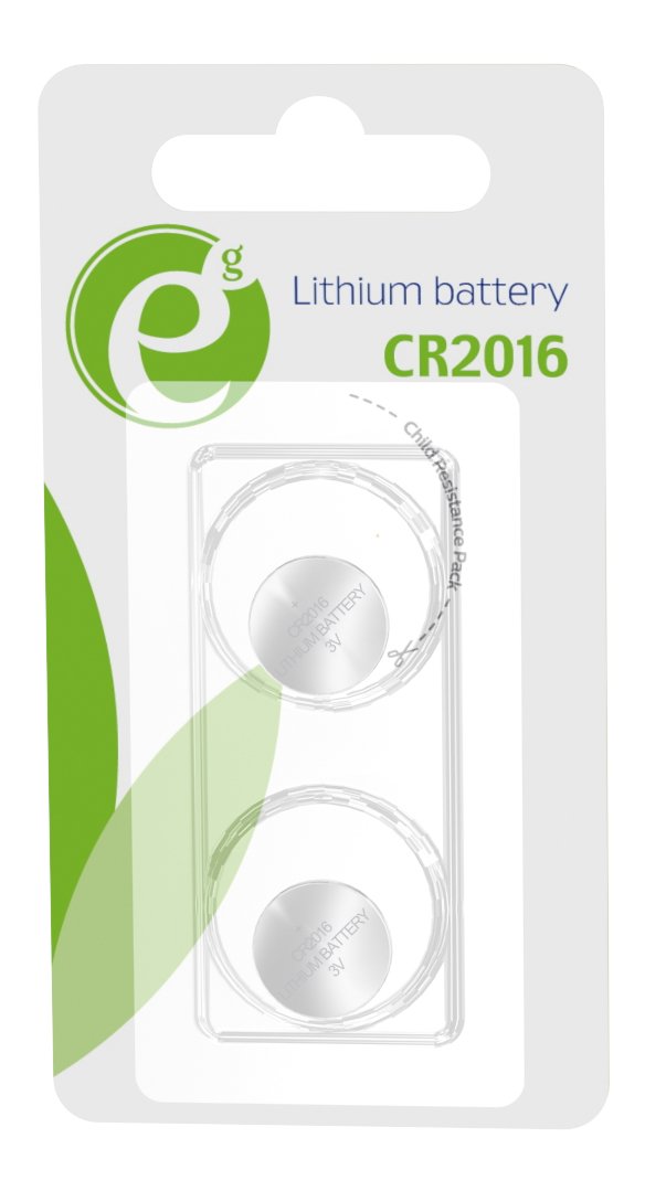 Energenie Eg-Ba-Cr2016-01 Botón Pila Cr2016, Paquete De 2, Blister