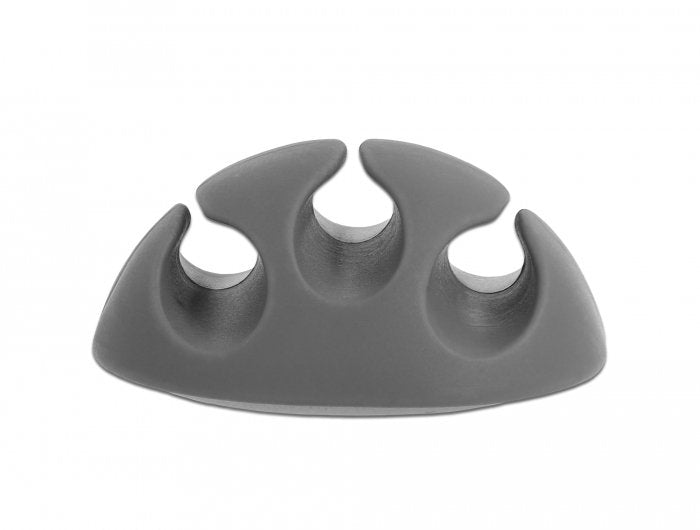 Delock 18297 Organizador Cable Con 3 Casquillos, Soporte Blanco/Gris 18297