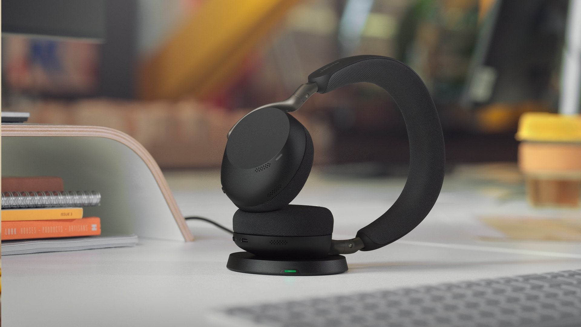 Auriculares  Jabra Evolve3 75 Ms + Ladestation + Link 390c Negro