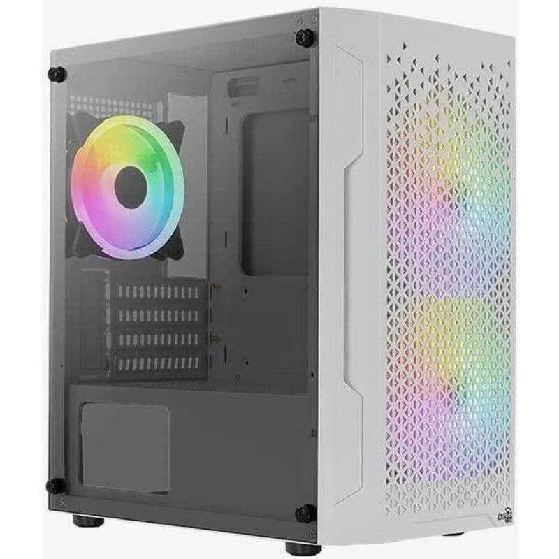 Aercool Trinity Mini-Tower V2, Temperojo Glass - Blanco