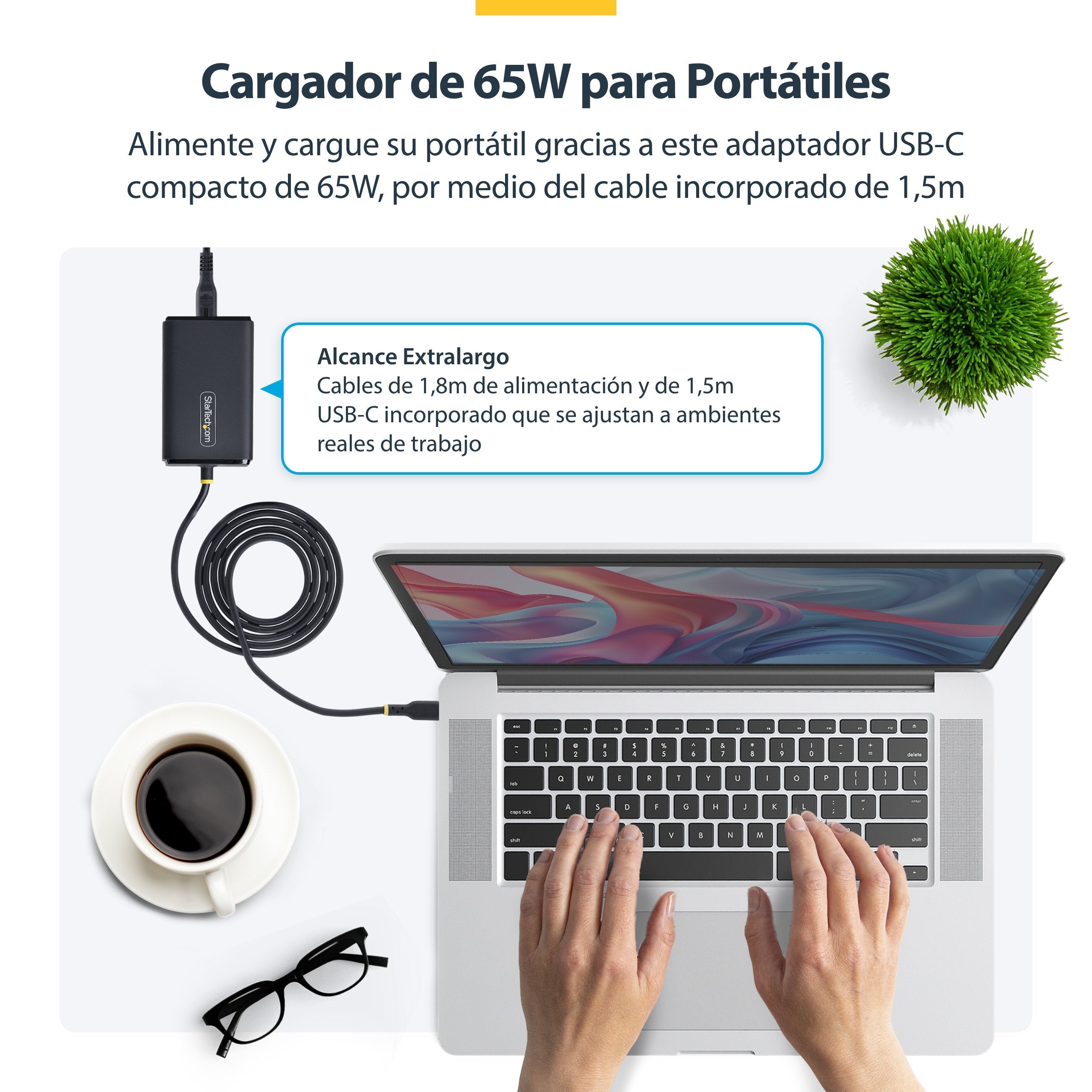 EAN 0065030921992 - StarTech.com 165LE-USB-C-CHARGER adaptador e inversor de corriente Interior Negro imagen 7