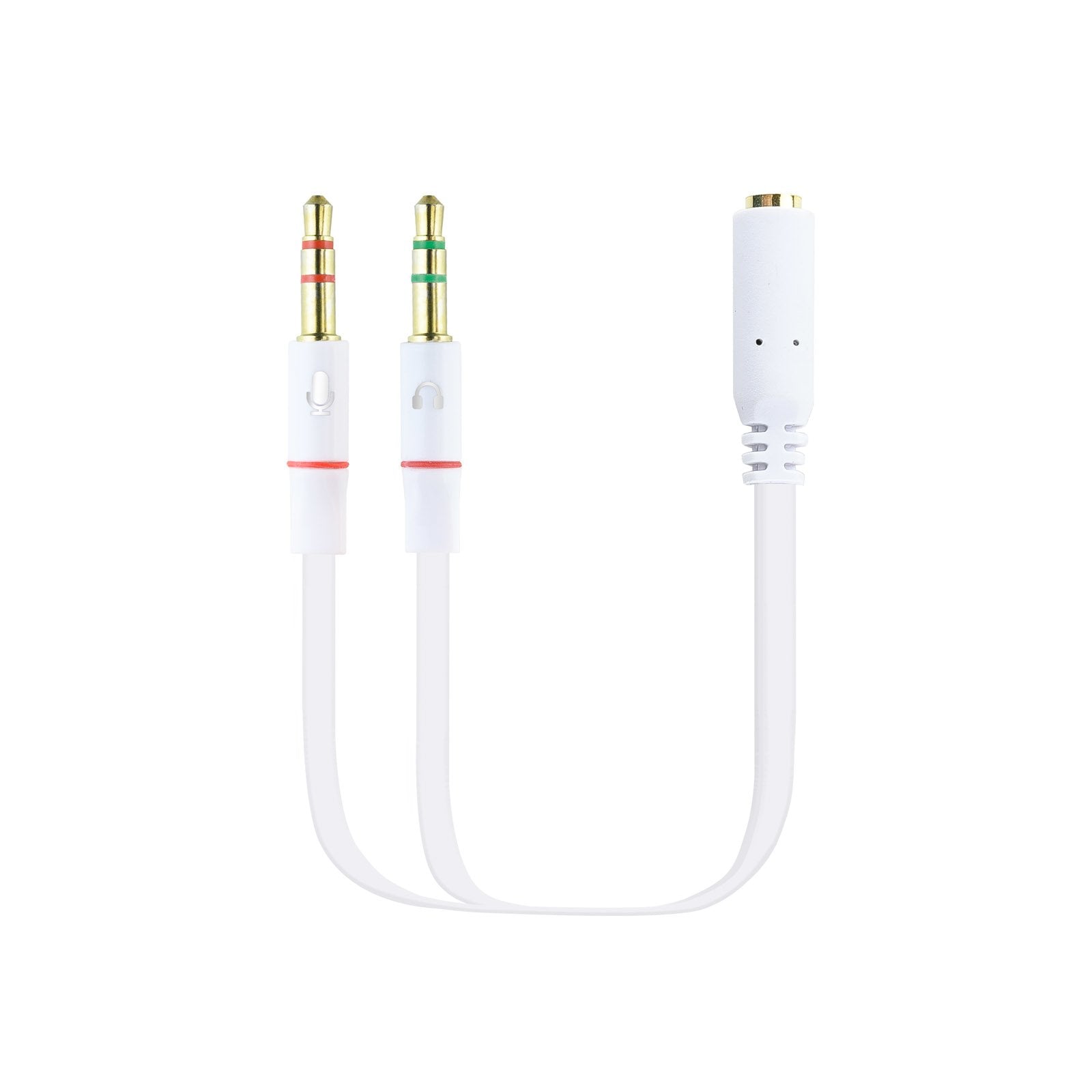 Nanocable Cable Adaptador Audio Jack 3.5mm Hembra 4 Pines A 2x Jack 3.5mm Macho 3 Pines 0.20m - Blanco