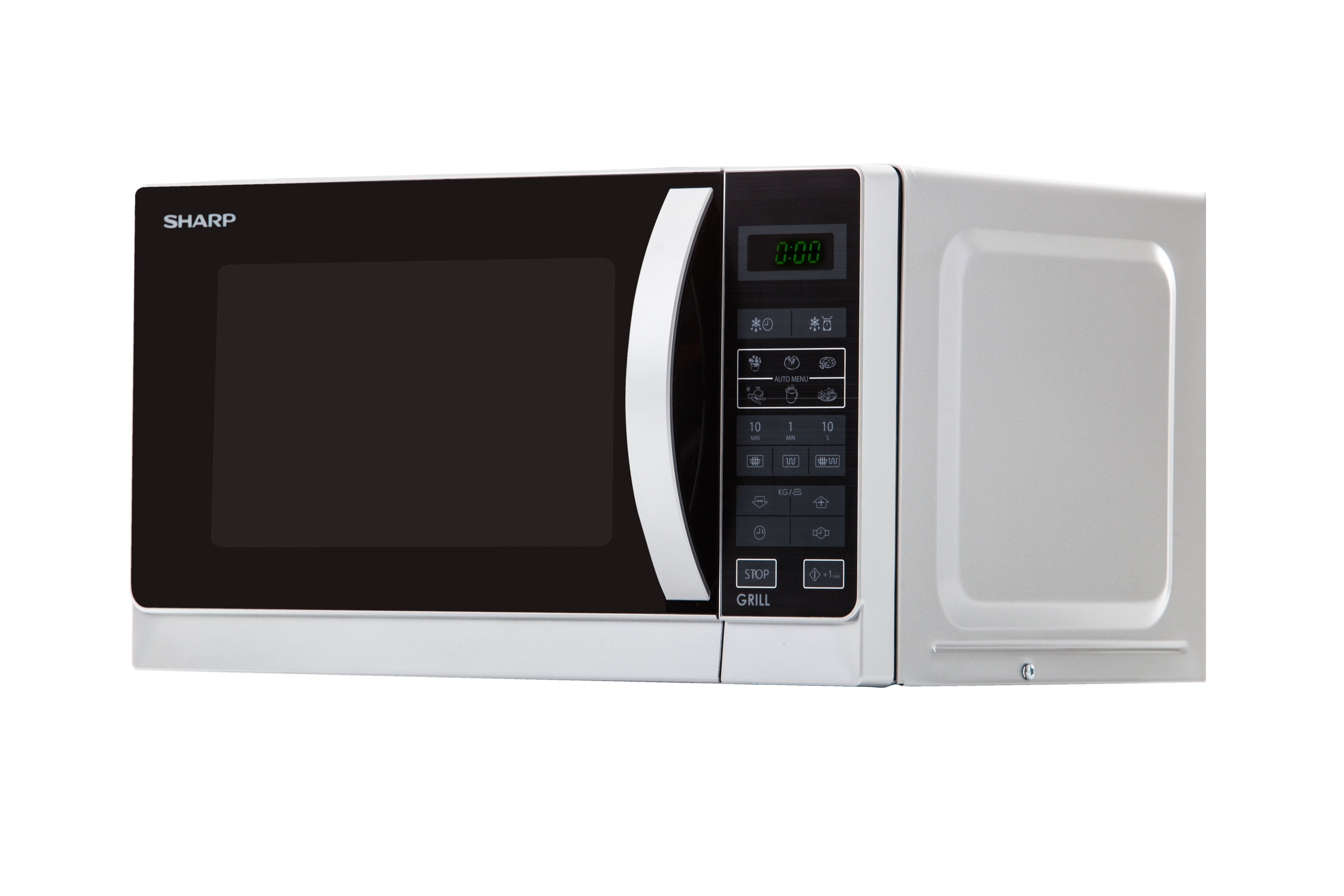 Microondas Con Grill Sharp R642inw 800w (1000w Grill) 20 Litros Control Táctil Pantalla Led  11 Niveles Potencia  8 Funciones Automáticas