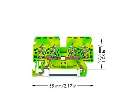 Wago 870-837 4-Leiter-Schutzleiterklemme,2,5 Mm