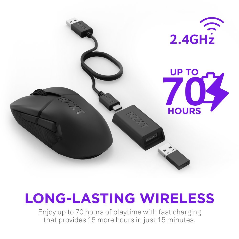 EAN 5056547204024 - NZXT MS-101NB-01 ratón Juego mano derecha RF inalámbrico Óptico 26000 DPI imagen 4