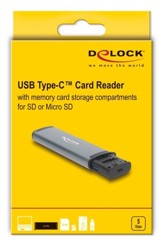 Delock Usb 5 Gbps Kartenleser Con Sd Y Micro Sd Slot Y Aufbewahrungsfächern