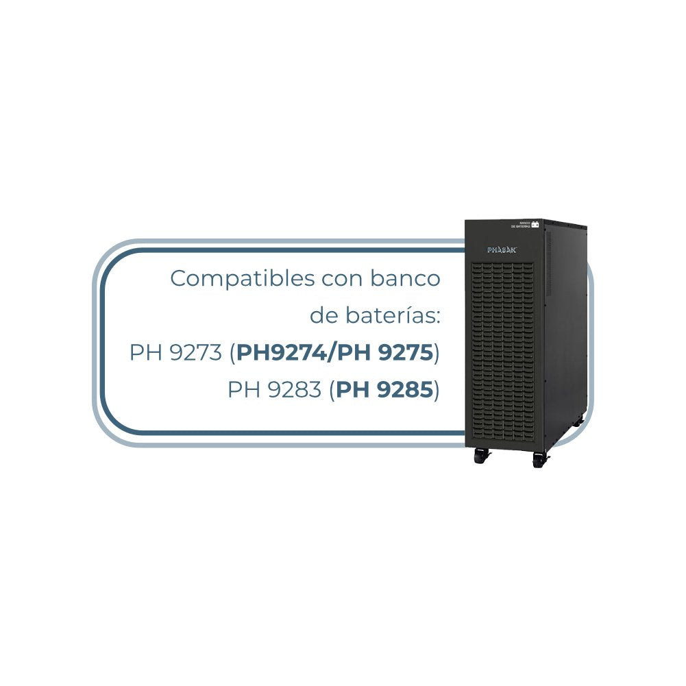 Phasak Sai Ph 9293 Online Trifasico/Trifasico 40kva/36kw Formato Torre Bornes Lcd Rs232/Usb Baterias 64x 9ah