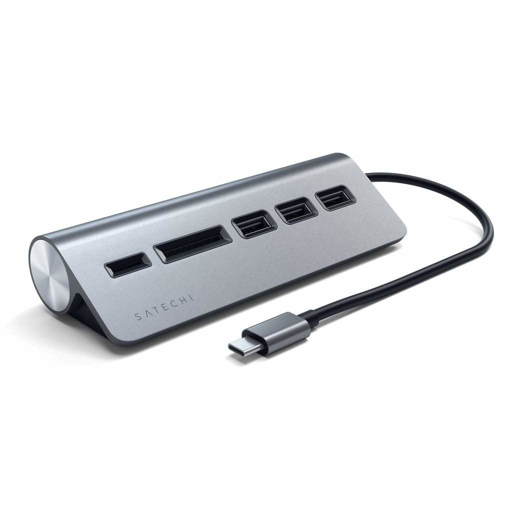 Satechi Type-C Aluminum Usb Hub & Card Reader, Space Gris, St-Tchcrm
