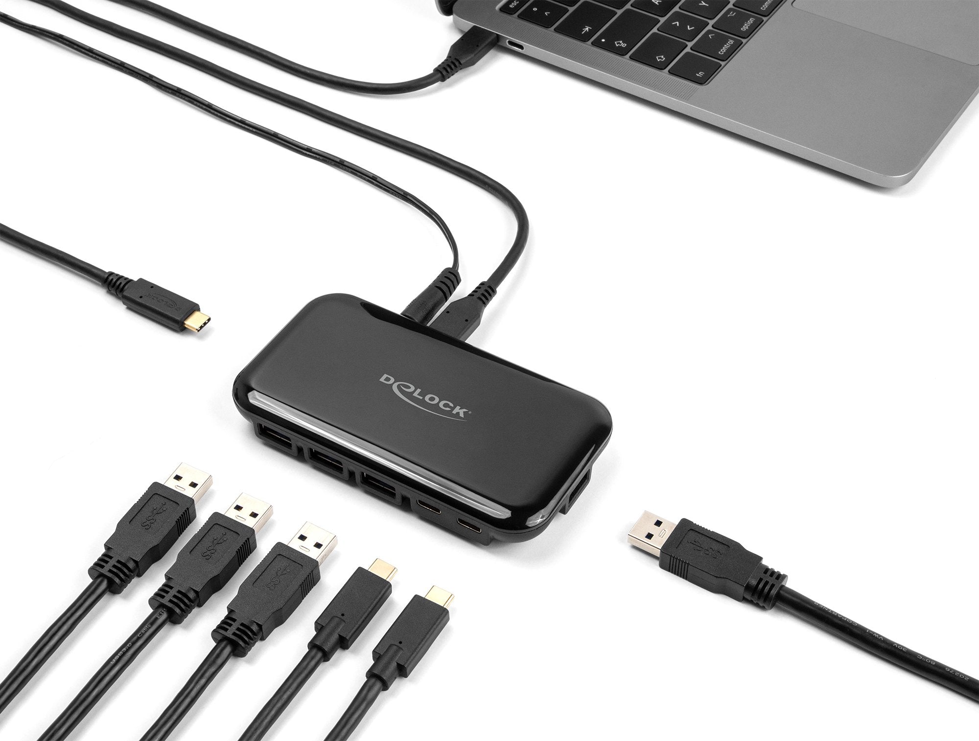 Delock 7 Port Usb 3.2 Gen 2 Hub Con 4 Usb Typ-A Y 3 Usb Tipo-C Ports