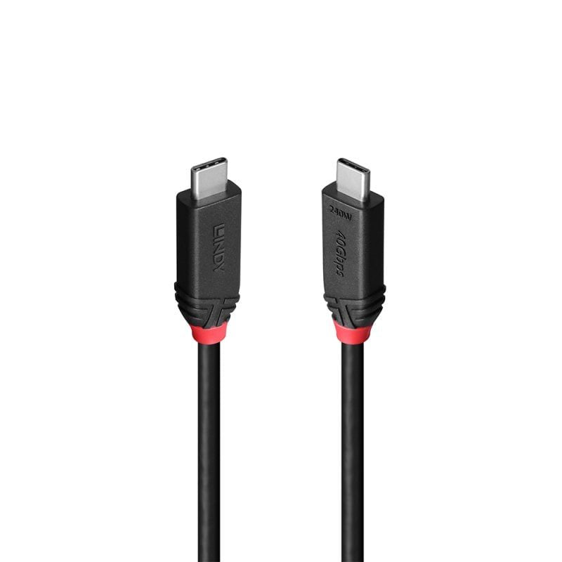 Cable Usb4 240w Type C 0.5m/Black Line 37000 Lindy