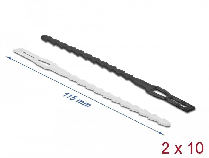 Delock Cablebinder Blitzförmig Mit Befestigungsöse L 115 X B 4,5 Mm Wiederverwendbar 20 Stück