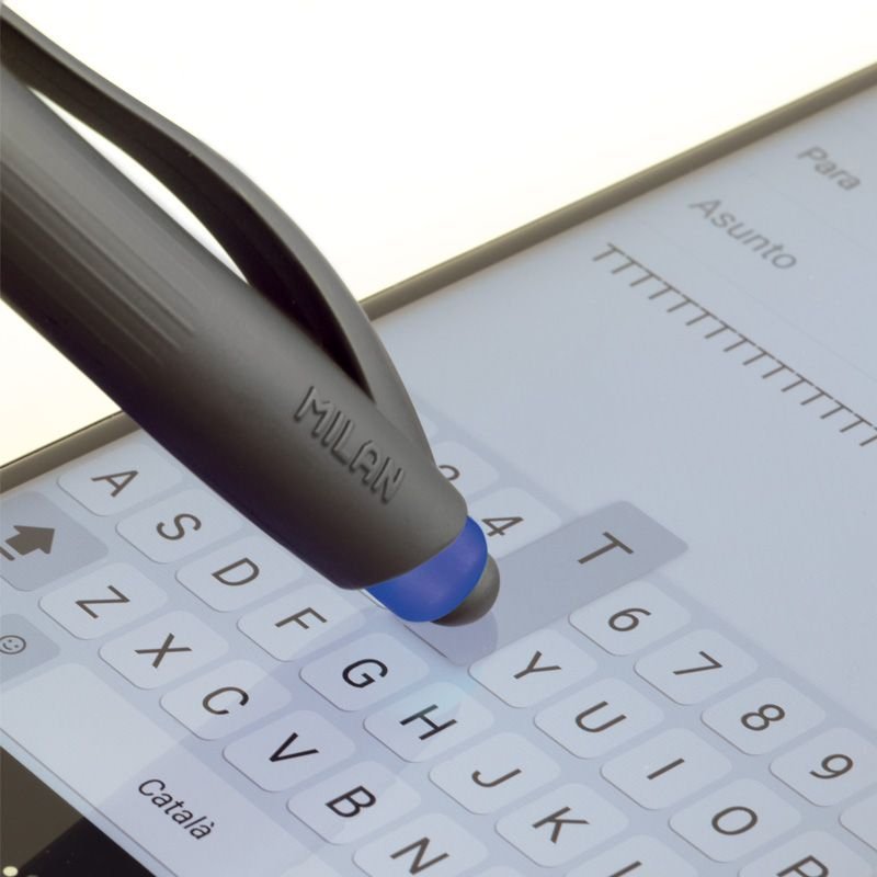 Milan Bolígrafo P1 Touch Stylus Puntero Tinta Azul Caja Expositora De 25 Azul/Negro