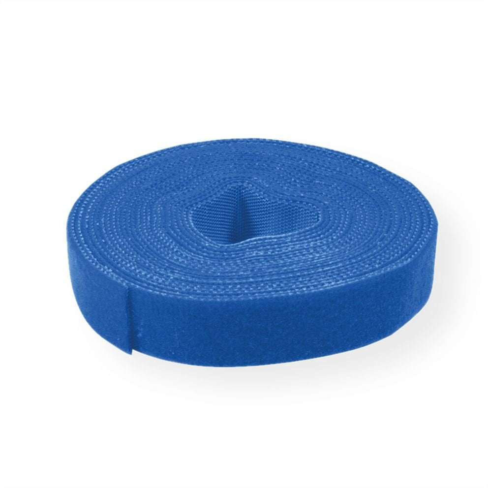 Cinta De Velcro A Rollo 10mm Azul 25m
