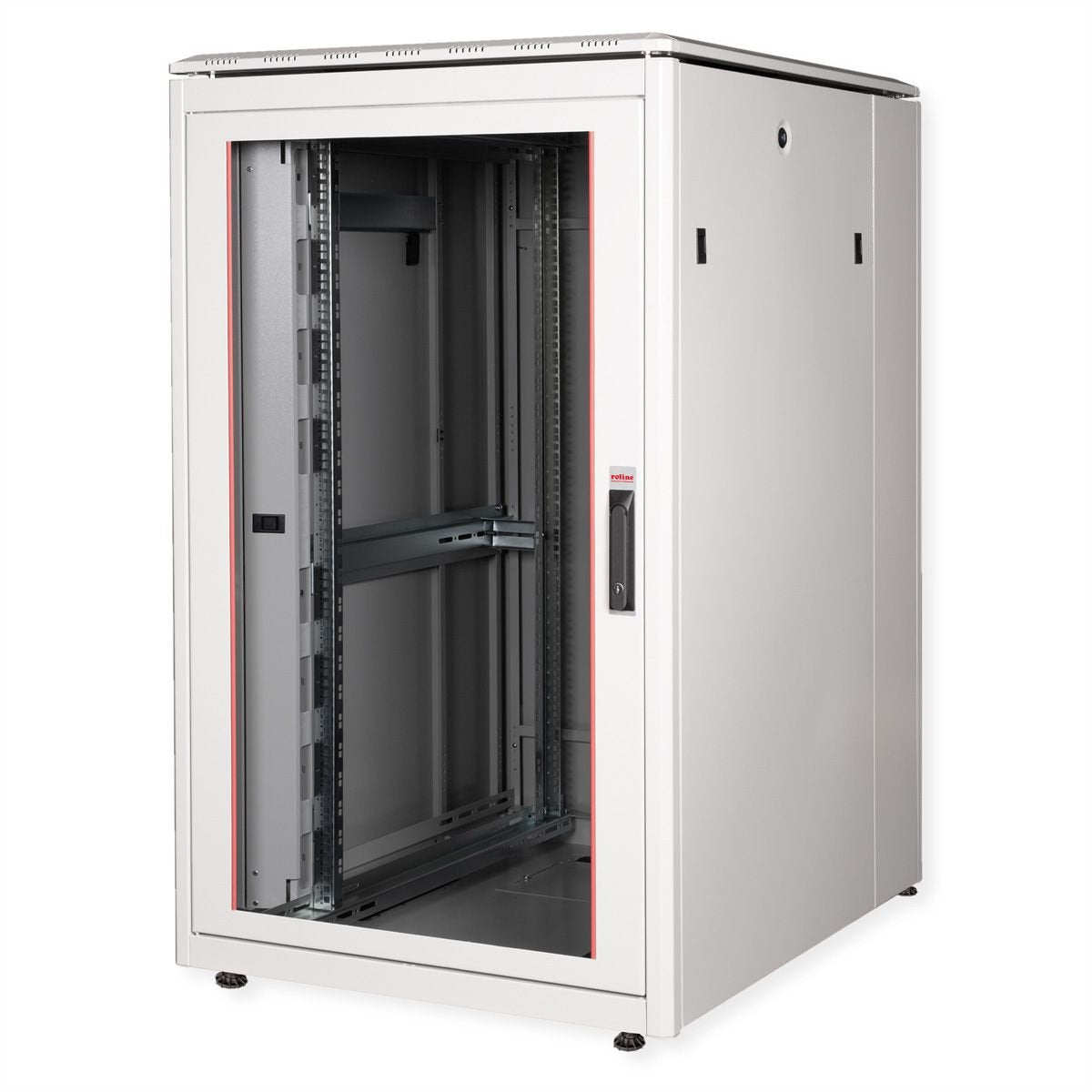 Roline 19-Zoll Netzwerkschrank Pro 26 He, 800x1000 Bxt Glastr Grau