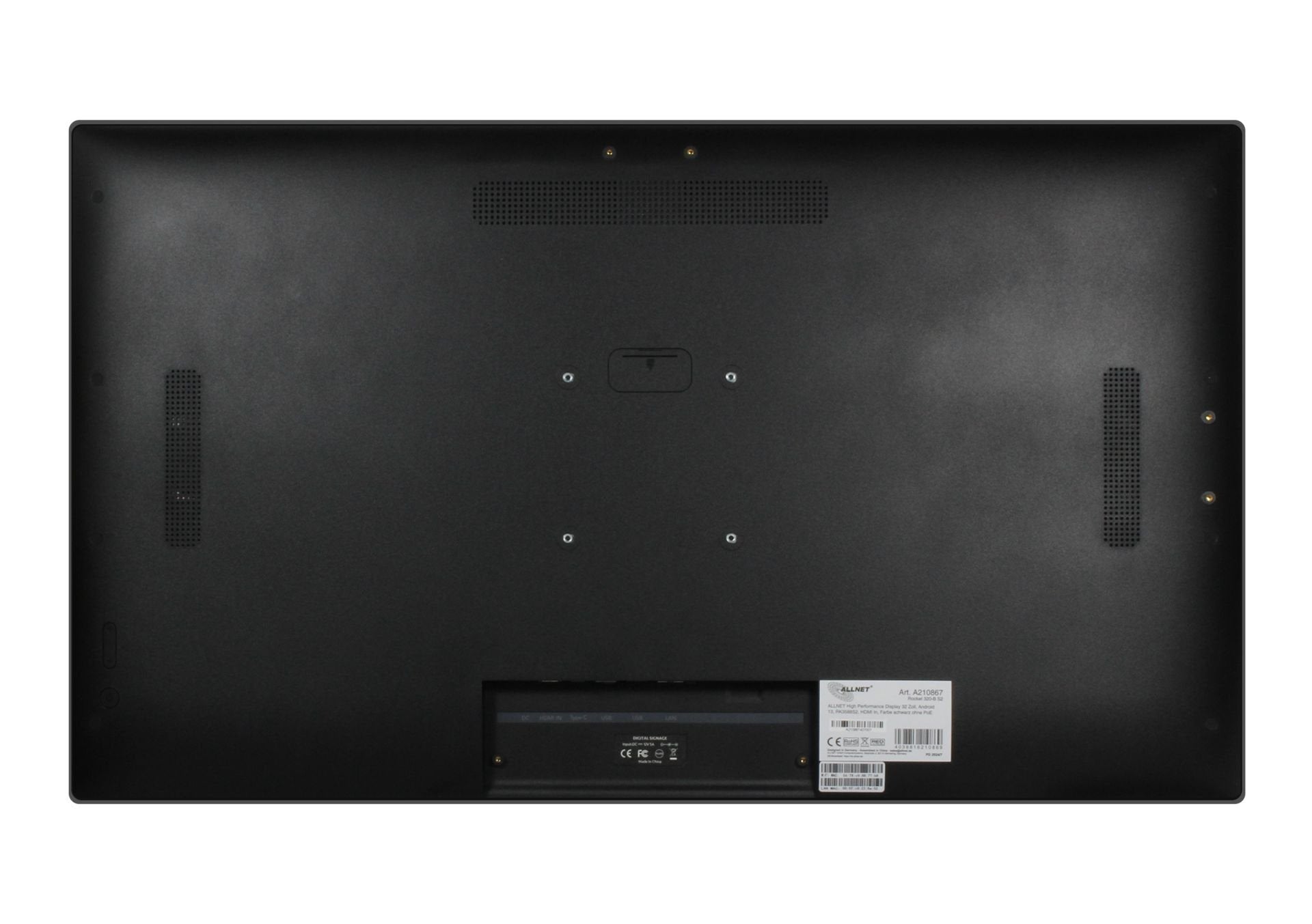 Allnet High Performance Display 32 Zoll, Android 12, Rk3588, Hdmi In, Farbe Negro