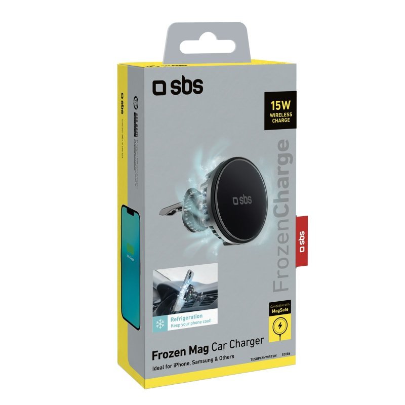 Cargador Inalámbrico Sbs Tesupfanwir15w Il Smartphone Negro Usb  Auto