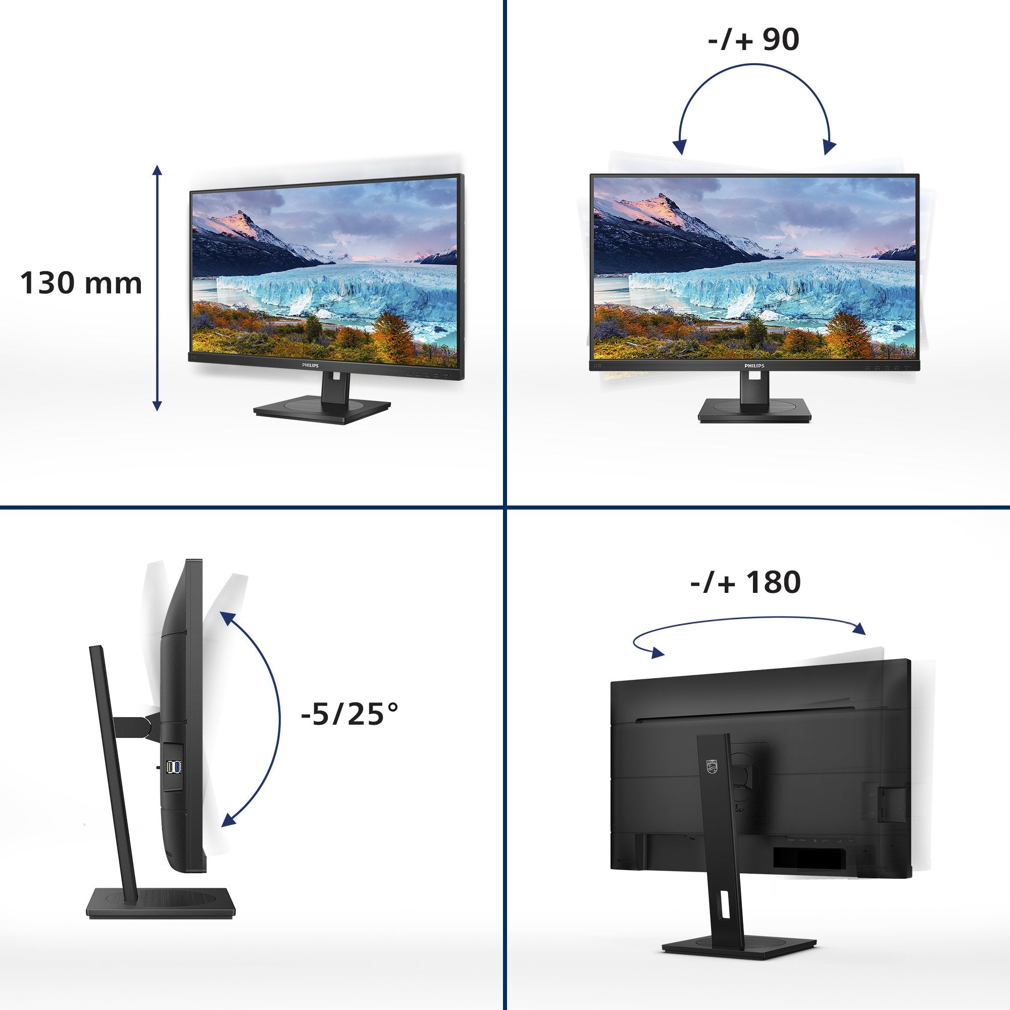 EAN 8712581799922 - Philips S Line 273S1/00 pantalla para PC 68,6 cm (27") 1920 x 1080 Pixeles Full HD LCD Negro imagen 4