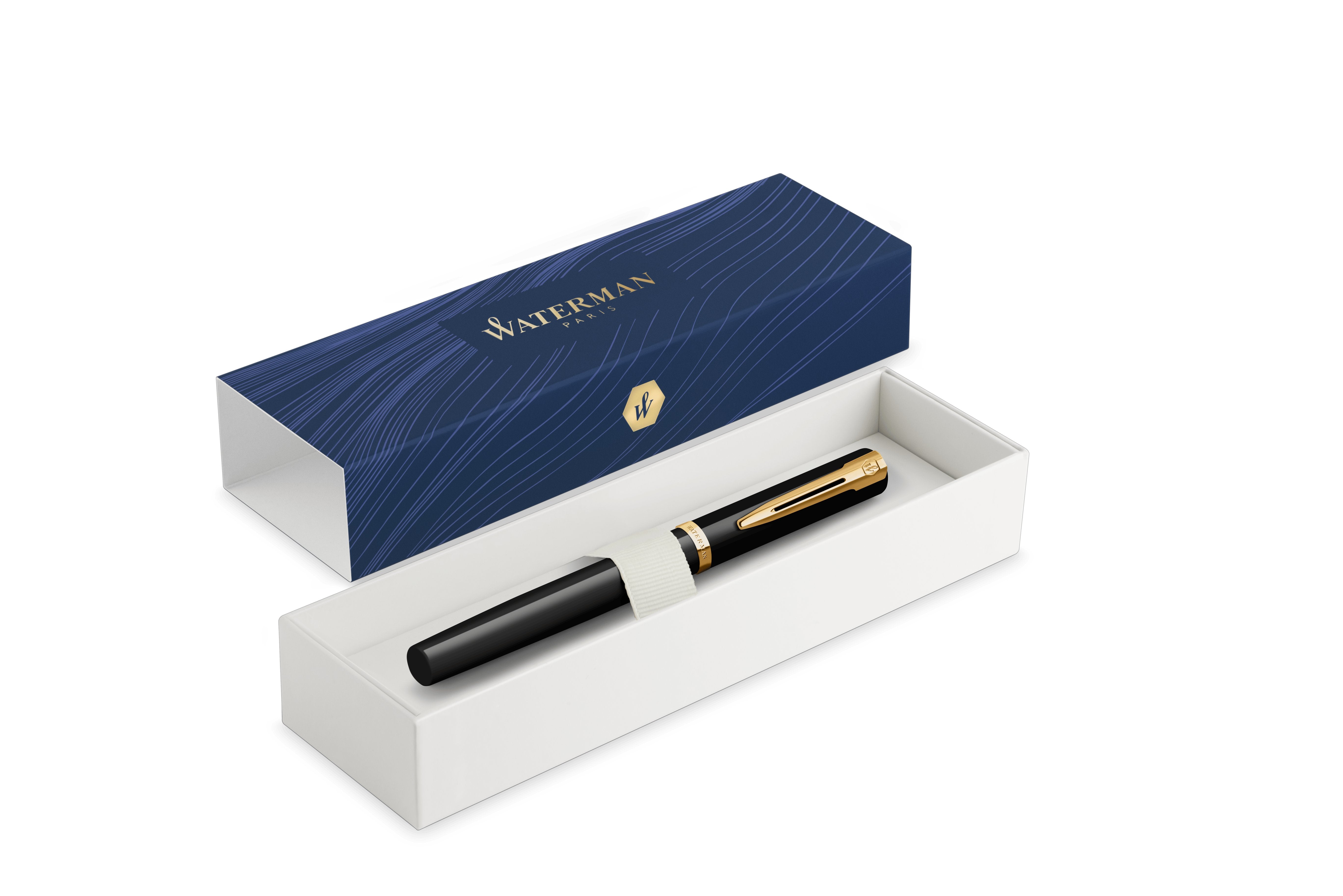 Waterman Füllfederhalter Impression Negroer Lack Gt M Azul Caja De Regalo