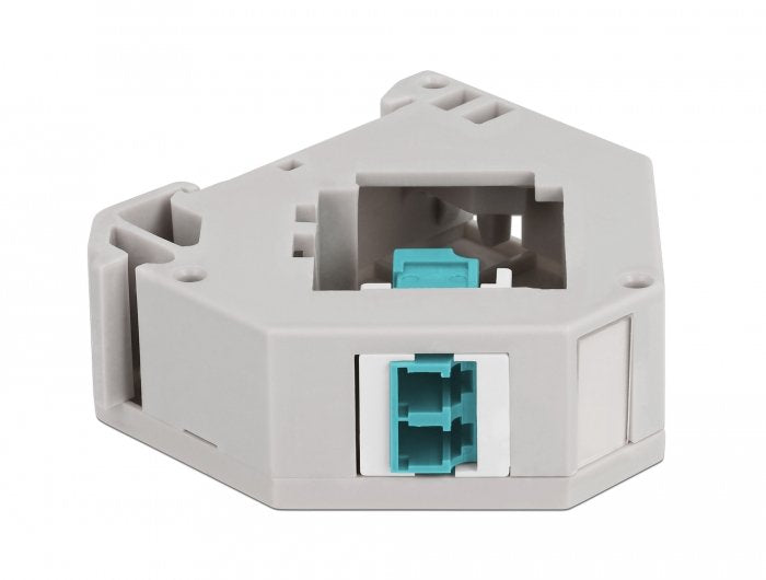Delock Hutschienenadapter Mit Keystone Lc Duplex Buchse Zu Lc Duplex Buchse Aqua