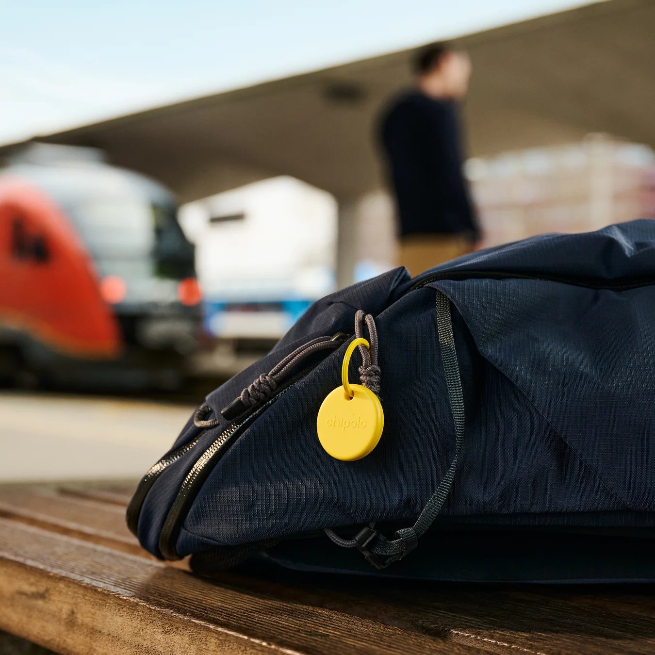 Chipolo Pop - Tracking Tag Compatible With Apple Find My On Iphone Or Find Hub On Android (Red)
